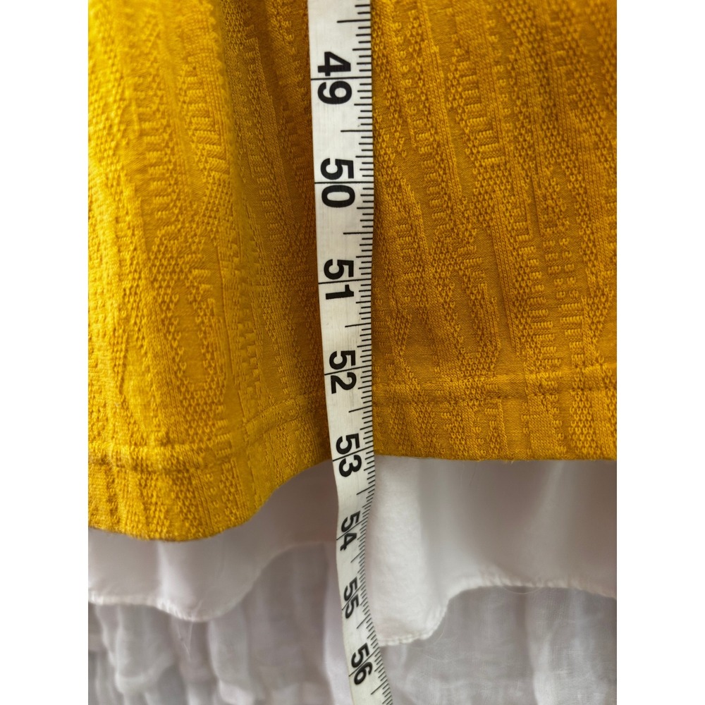 Maeve Anthropologie Mustard Yellow Tiered Maxi Dress Textured Knit — Size Medium - Picture 7 of 14